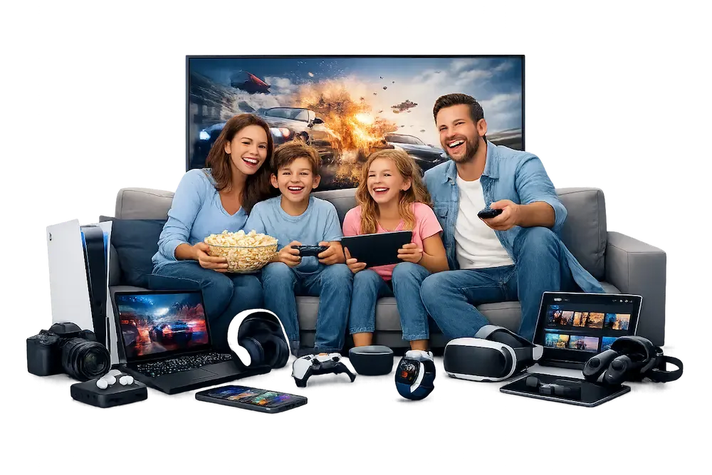 Premium IPTV service with live TV, movies and sports on multiple devices